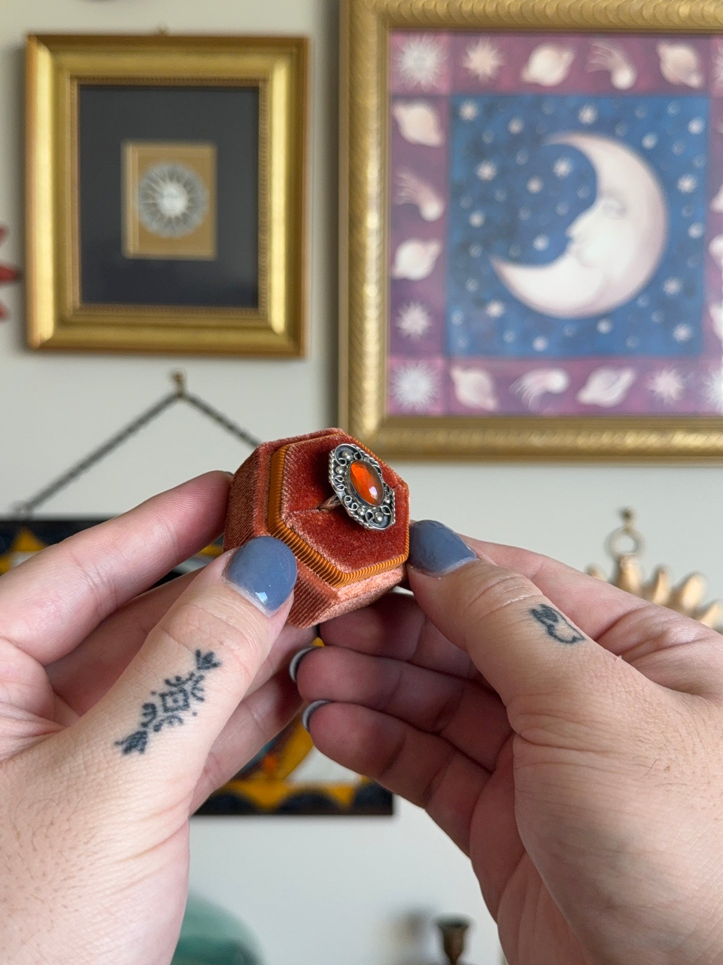 Amber shield ring
