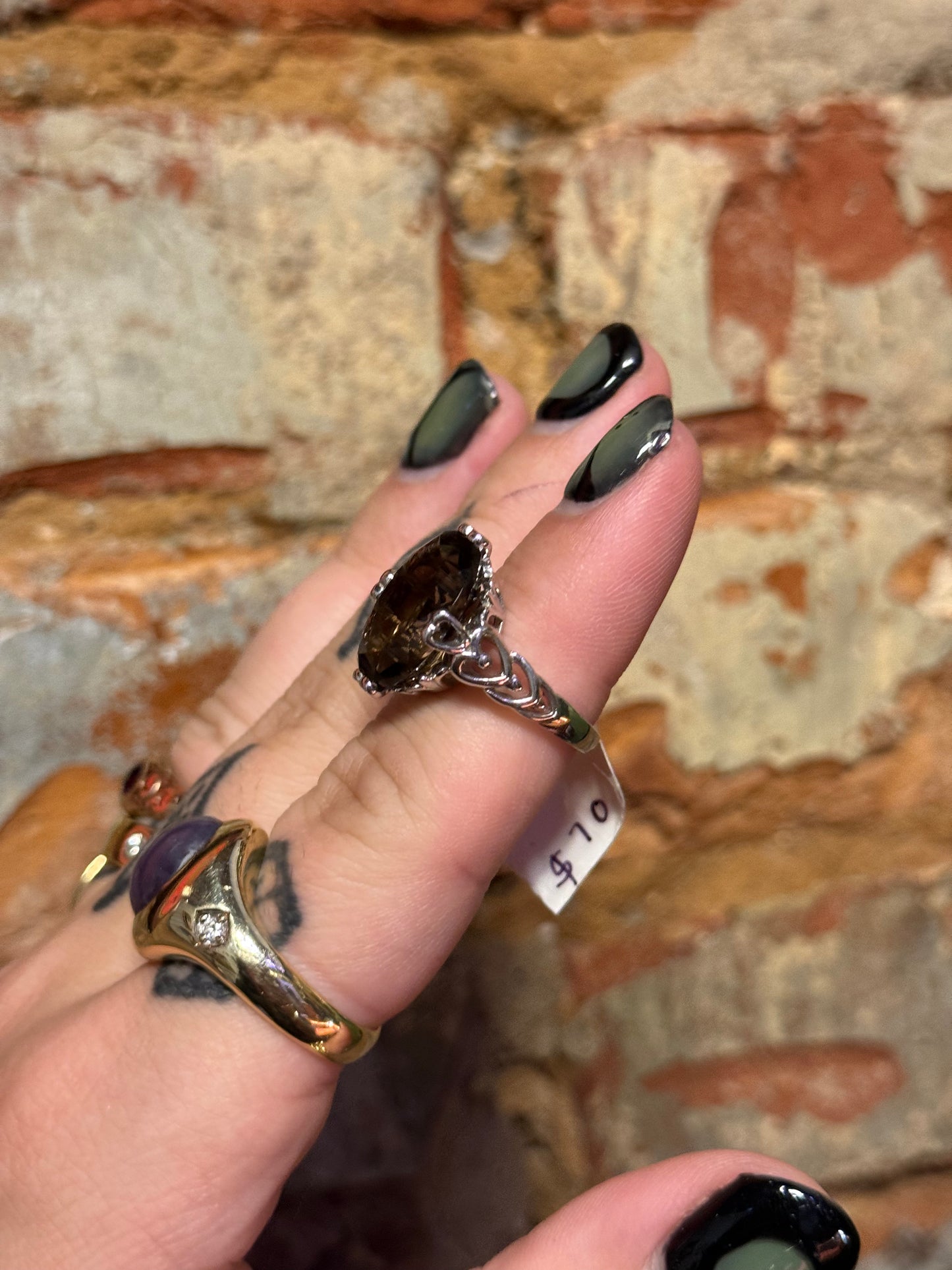 Smokey topaz ring