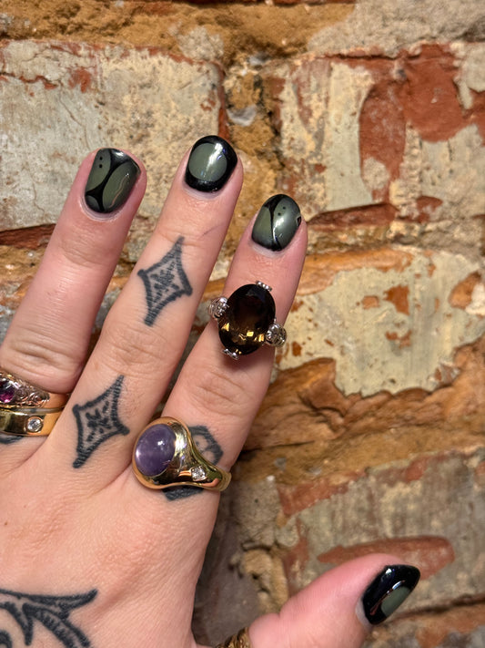 Smokey topaz ring