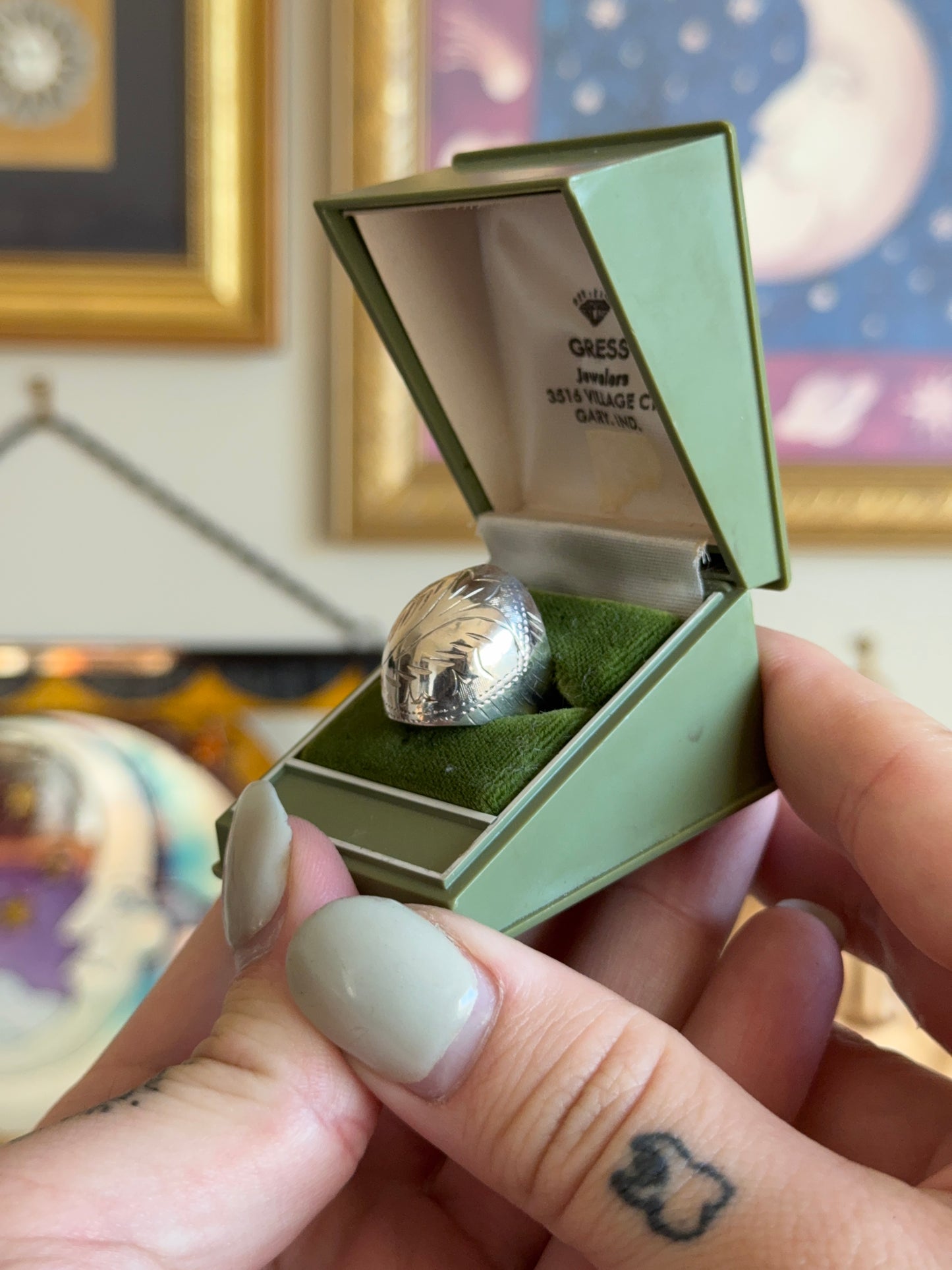 Large silver puffy bubble band